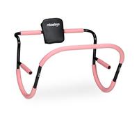 Relaxdays Appareil abdominaux, pour s’entraîner chez soi de manière Efficace, HxLxP : 68,5 x 69 x 65 cm, Rose et Noir