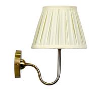 Relaxdays Applique Murale Antique en Tissu, Douille E27, Ivoire/Bronze, 32,5 x 27 cm