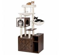 Relaxdays Arbre à chat avec armoire à litière