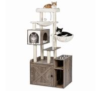 Relaxdays Arbre à chat avec armoire à litière