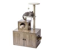Relaxdays Arbre à chat avec armoire pour litière