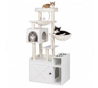 Relaxdays Arbre à chat avec armoire à litière