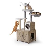 Relaxdays Arbre à chat avec meuble litière, 150 cm