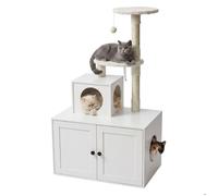 Relaxdays Arbre à chat avec armoire pour litière