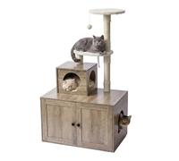 Relaxdays Arbre à chat avec armoire pour litière