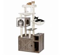 Relaxdays Arbre à chat avec armoire à litière
