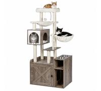 Relaxdays Arbre à chat avec armoire à litière