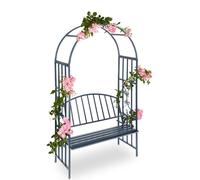 relaxdays Arc de roses avec banc de 2 places