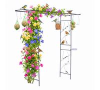 Relaxdays Arc de roses, bain d'oiseaux & mangeoire