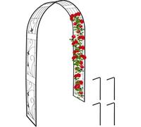 Relaxdays Arche à rosiers, métal, Portail de Jardin, HxLxP : 216 x 125 x 36 cm, tuteur pour Plantes grimpantes, Noir