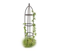 relaxdays Arceau Arche rosiers pergola Obélisque de Jardin Support tuteur métal Colonne pour Plantes grimpantes 190 cm, Marron