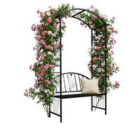 Relaxdays Arche à roses avec banc