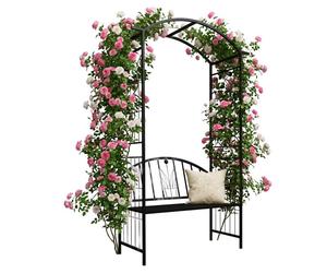 Relaxdays Arche à roses avec banc