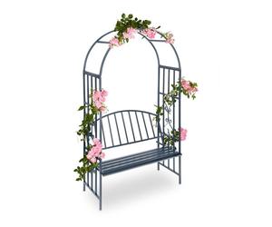 Relaxdays Arche à roses jardin banc arceau