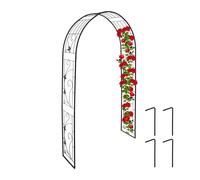 Relaxdays Arche à rosiers, métal, Portail de Jardin, HxLxP : 216 x 125 x 36 cm, tuteur pour Plantes grimpantes, Noir