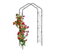 Relaxdays Arche à rosiers en métal, Portail de Jardin, HxLxP : 213 x 106 x 41 cm, rétro, tuteur Plantes grimpantes, Noir