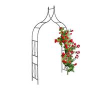 Relaxdays Arche à rosiers, métal, Portail de Jardin, HxLxP : 270x145x37 cm, tuteur Solide pour Plantes grimpantes, Noir