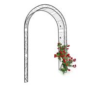 Relaxdays Arche à rosiers tuteur pour roses obélisque Support de plantes grimpantes colonne de Jardin en fer revêtu de poudrage-H x l x P: 226 x 144 x 36,5 cm-noir