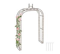 Relaxdays Arche de Jardin, métal, Robuste, pour Plantes grimpantes, H x L x P : 240 x 155 x 39 cm, Marron