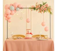 Relaxdays Arche de Table Extensible, métal, 78,5-118 cm x 107-265 cm, Noir, décoration Anniversaire et Mariage