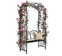 Relaxdays Arche de roses et banc