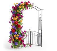 Relaxdays Arche Ronde de Jardin en métal avec Portail Double, HxLxP 216x140x40 cm, Noire