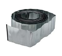 Relaxdays, argent Bordure de jardin métal, Clôture gazon 10 m, massif, potager, parterre, pelouse vert, 16