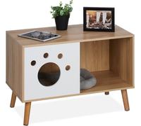 relaxdays Armoire à chat avec entrée