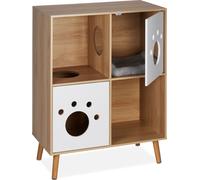 relaxdays Armoire à chats avec 4 compartiments