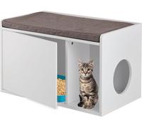 relaxdays Armoire à chats avec siège