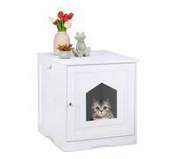 relaxdays Armoire à chats blanche