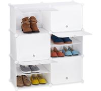 relaxdays Armoire à chaussures blanche avec 12 compartiments