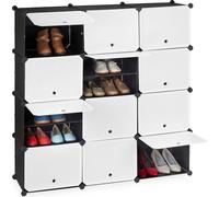 relaxdays Armoire à chaussures Système d'emboîtement 24 compartiments
