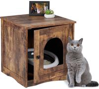 relaxdays Armoire à litière pour chat avec porte