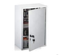 Relaxdays Armoire à pharmacie 3 compartiments pratiques acier inoxydable H x L x P : 45 x 30 x 18 cm blanche