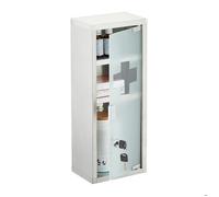 Relaxdays Armoire à pharmacie 3 compartiments pratiques mélange de matériaux H x L x P : 45 x 18 x 12 cm argentée