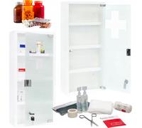 relaxdays Armoire à pharmacie EMERGENCY XXL sans norme blanc