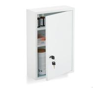 Relaxdays Armoire à pharmacie, murale, acier, 3 compartiments pratiques, H x L x P : 45 x 30 x 12 cm, blanche