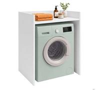 Relaxdays Armoire au-dessus du lave-linge et du sèche-linge, meuble blanc, H x L x P: 97 x 66 x 61 cm