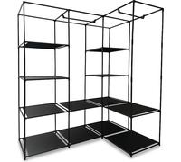 relaxdays Armoire d'angle Noir Non-tissé