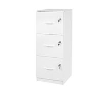 Relaxdays Armoire de classement avec 3 tiroirs verrouillables - H x l x P : 103 x 40 x 40 cm - Blanc