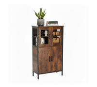 Relaxdays Armoire de cuisine industrielle en verre