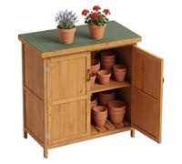 Relaxdays Armoire de jardin toit relevable bois
