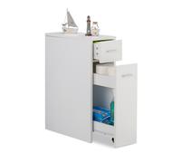 Relaxdays Armoire de niche, 2 tiroirs, pour le bain, cuisine, salon, petit meuble peu encombrant,HlP 61,5x 20x 45cm