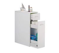Relaxdays Armoire de Niche, 2 tiroirs, pour Le Bain, Cuisine, Salon, Petit Meuble Peu encombrant,HlP 61,5X 20x 45cm