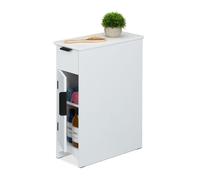Relaxdays Armoire de Niche, avec tiroirs, 2 étagères, HxLxP : 61,5 x 21 x 46 cm, Salle de Bain ou Cuisine, MDF, Blanc