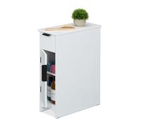 Relaxdays Armoire de Niche, avec tiroirs, 2 étagères, HxLxP : 61,5 x 21 x 46 cm, Salle de Bain ou Cuisine, MDF, Blanc