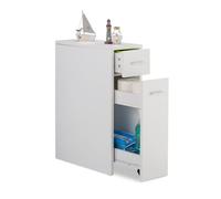 Relaxdays Armoire de Niche, 2 tiroirs, pour Le Bain, Cuisine, Salon, Petit Meuble Peu encombrant,HlP 61,5X 20x 45cm