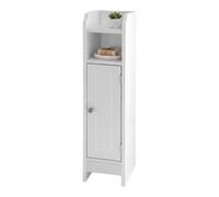 Relaxdays Armoire de Salle de Bain 5 Compartiments 80×18×20 cm, Fermeture magnétique, Style Rustique, étroite, Blanche