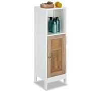 relaxdays Armoire de salle de bain avec porte en rotin